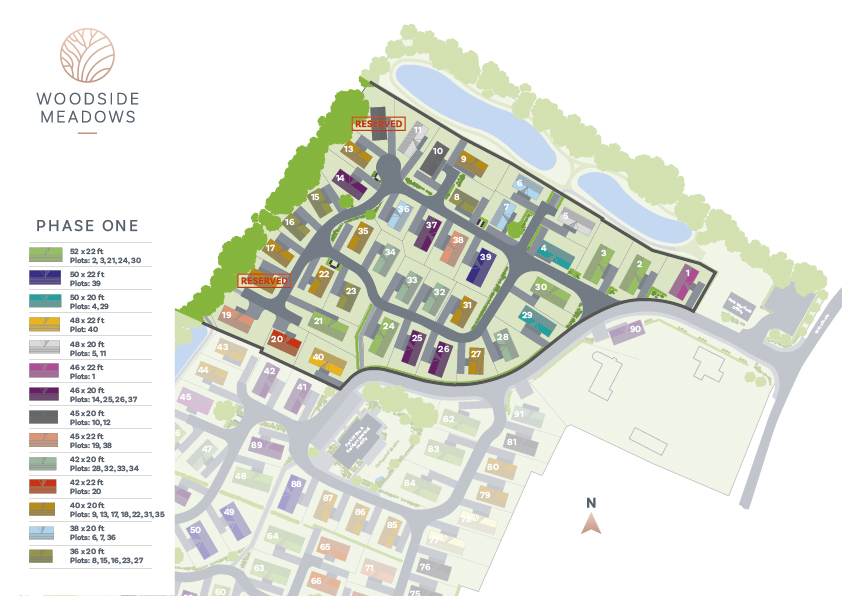 Woodside Meadows Site Map PHASE 1 Reserved